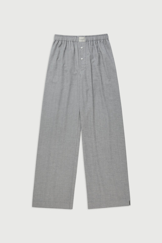 La Boxer Alta in Grey Herringbone, cotton flannel